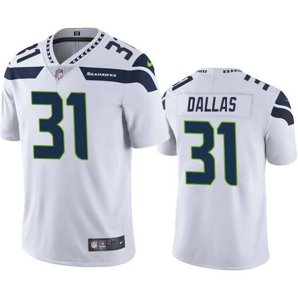 Men Seattle Seahawks #31 DeeJay Dallas Nike White Vapor Limited NFL Jersey->seattle seahawks->NFL Jersey